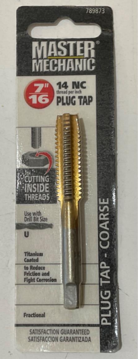 Master Mechanic 789873 7/16″ 14 NC Titanium Coated Plug Tap-Coarse Online Sale