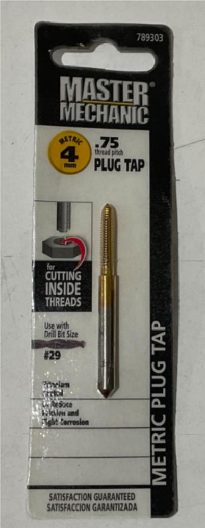 Master Mechanic 789303 4mm .75 Titanium Coated Plug Tap Sale