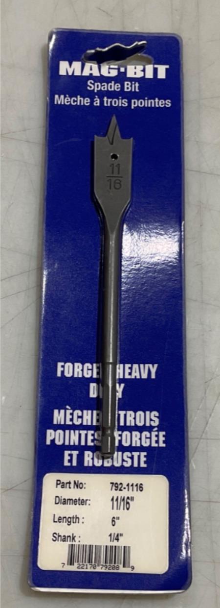 Mag-Bit 792-1116 11/16″ x 6″ Spade bit Supply