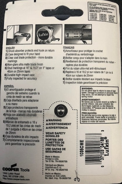 Lufkin 1035CME 16’/5m x 3/4″ Toggle Lock Tape Measure Online Sale