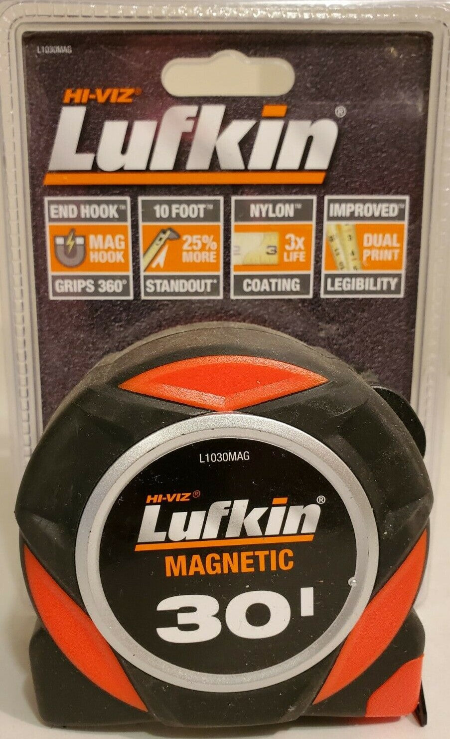 Lufkin L1030MAG 30′ x 1-3/16″ Magnetic Tape Measure Command Series Supply