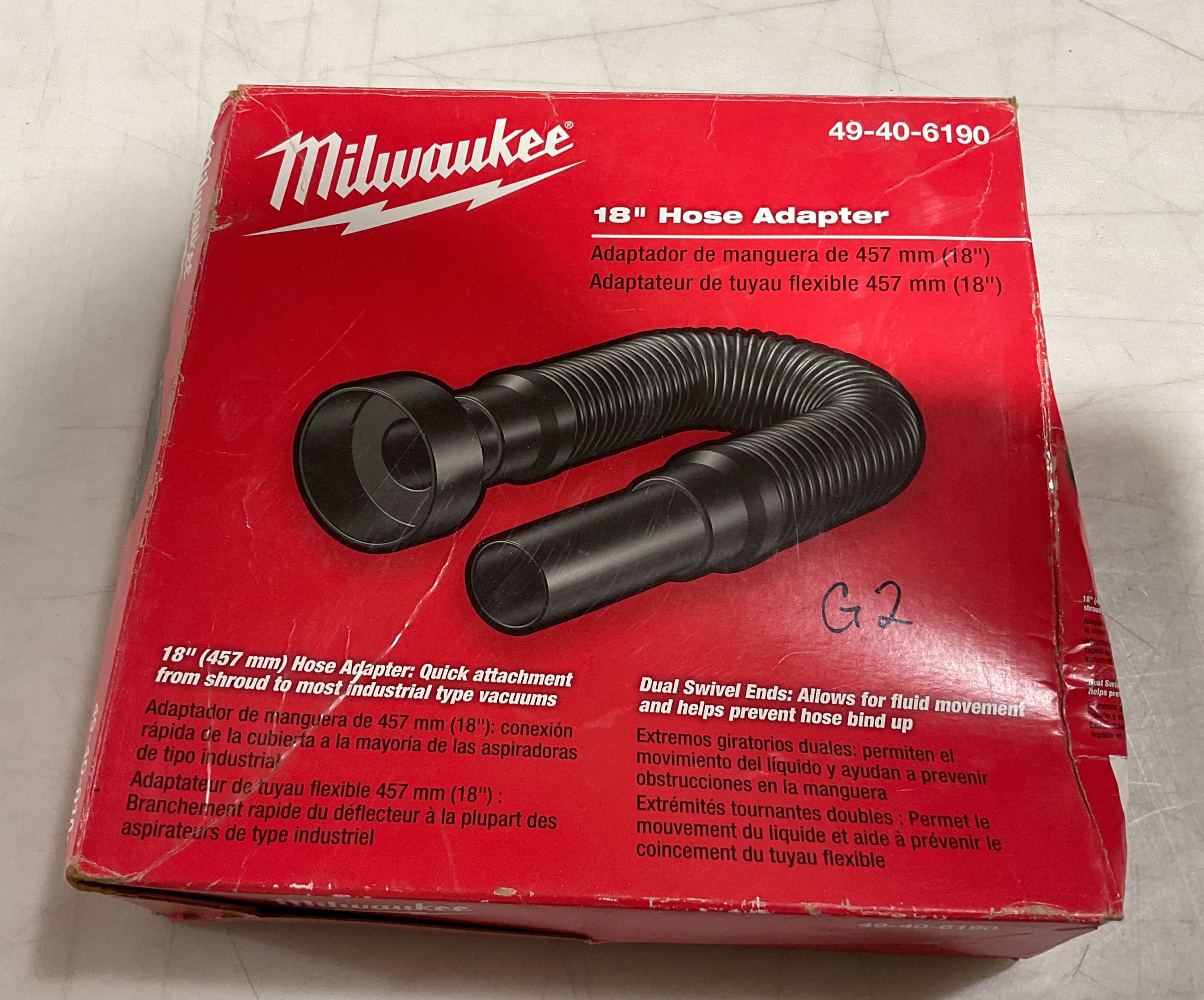 Milwaukee 49-40-6190 18" Hose Adapter for Grinder Dust Shroud #B17 Online now